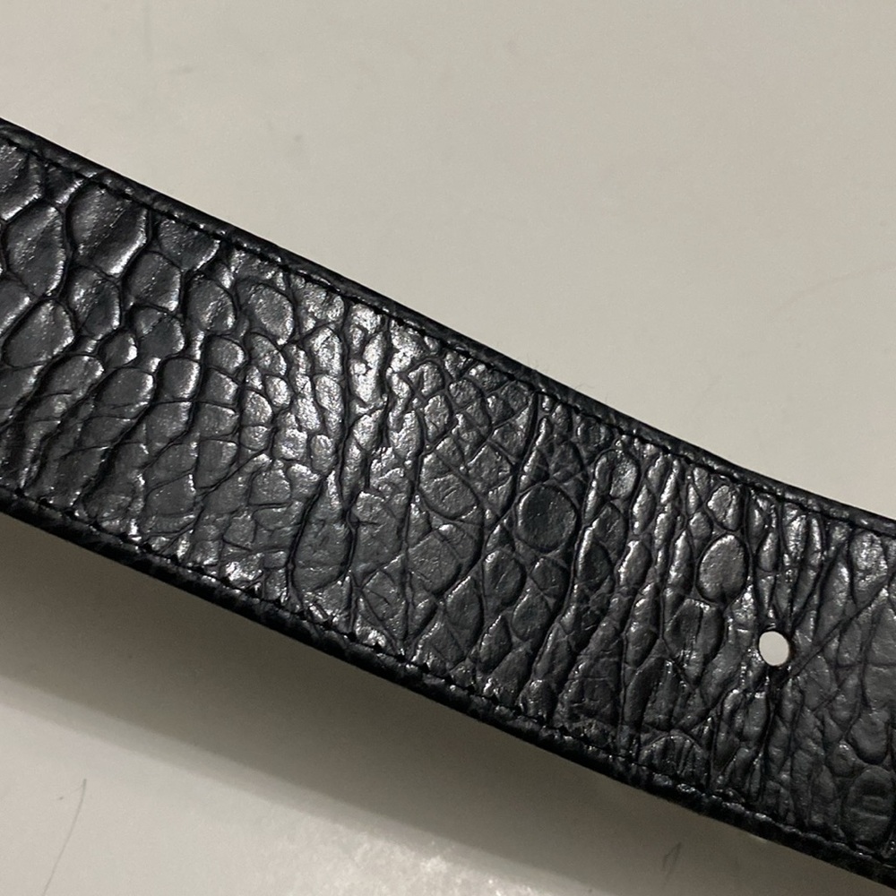 Black WIDE Belt with Croc design and Gold Buckle - Picture 7 of 14